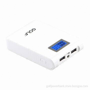 LCD Display Power Bank Battery with Dual USB Port and LED Flashlight